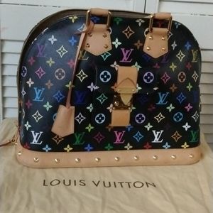 Louis Vuitton Alma GM  Black Monogram multicolored